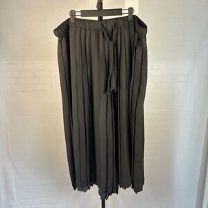 Feather Bone Anthropologie Knife Pleated Palazzo Pants Black XL